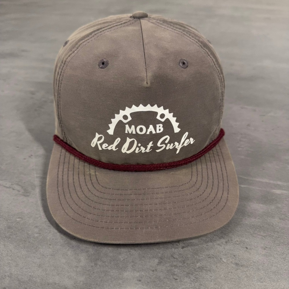Gearheads Moab Red Dirt Surfer Snapback Hat Mens Rope Trucker Grey Cap Faded